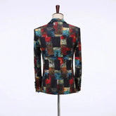Men Slim Fit Suit Jacket Tuxedo Formal Blazer Floral Jacquard Velvet Peaked Lapel Costume Wedding Party Prom mens blazers